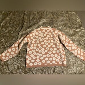 Pretty Garden brown and white flowers floral viscose Sweater